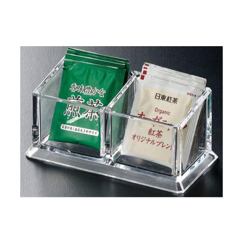 アクリルティーパック入れ二ッ仕切クリアS-9849/業務用/新品/小物送料対象商品