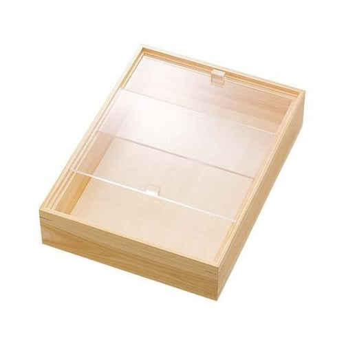 6-043-08/eco2 アクリル蓋付きボックス 浅型 中/クリアー 約幅27.5×奥行37×高さ8cm(内高6cm)/業務用/新品/小物送料対象商品