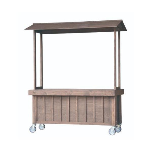 6-024-03/イベント販売台 和風板屋根付(屋外 ブラウン) 約幅175×奥行75×高さ206cm/業務用/新品/送料別途見積
