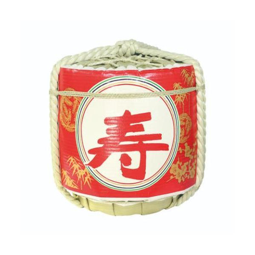 6-099-02/かざり 祝 菰樽 寿 赤 口径40×高さ44cm 容量18/業務用/新品/送料無料