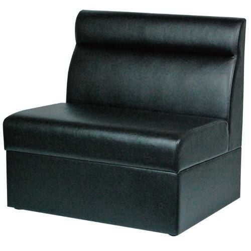 ボックスソファ W750 ブラックレザー 【テンポスオリジナル】 幅750×奥行600×高さ750 座面高さ：380(mm) 1年保証/業務用新品/送料無料