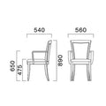 業務用椅子 CRES(クレス) 洋風イス アエラスW 幅560×奥行540×高さ890(mm) シート高475 肘高650(mm)/業務用/新品/送料無料