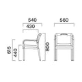 業務用椅子 CRES(クレス) 介護イス アロエW 幅560×奥行540×高さ800(mm) シート高440 肘高615(mm)【送料無料】