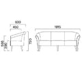 業務用椅子 CRES(クレス) ソファー アメニタEW 幅1815×奥行630×高さ720(mm) シート高390 肘高565(mm) /業務用/新品/送料無料