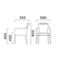 業務用椅子 CRES(クレス) 洋風イス アモードW 幅590×奥行565×高さ820(mm) シート高450 肘高605(mm)【送料無料】
