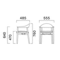 業務用椅子 CRES(クレス) 洋風イス ブラド 幅555×奥行485×高さ760(mm) シート高470 肘高640(mm)/業務用/新品/送料無料