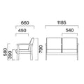 業務用椅子 CRES(クレス) ソファー カームNH 幅1185×奥行660×高さ790(mm) シート高390 肘高580(mm) /業務用/新品/送料無料