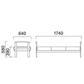 業務用椅子 CRES(クレス) ソファー カームSEW 幅1740×奥行660×高さ580(mm) シート高390(mm) /業務用/新品/送料無料