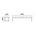 業務用椅子 CRES(クレス) ソファー カルボネSE 幅1800×奥行420×高さ390(mm)/業務用/新品/送料無料