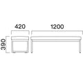 業務用椅子 CRES(クレス) ソファー カルボネSN 幅1200×奥行420×高さ390(mm)/業務用/新品/送料無料