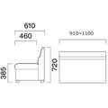業務用椅子 CRES(クレス) ソファー キャロルOM-3 幅910～1100×奥行610×高さ720(mm) シート高385(mm)/(業務用ソファー/新品)(送料無料)