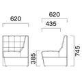 業務用椅子 CRES(クレス) 角コーナーソファー クレマンU 幅620×奥行620×高さ745(mm) シート高385(mm)/(業務用ソファー/新品)(送料無料)