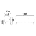 業務用椅子 CRES(クレス) ソファー コルプスAE-A 幅1800×奥行600×高さ700(mm) シート高400(mm) /業務用/新品/送料無料
