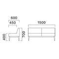 業務用椅子 CRES(クレス) ソファー コルプスAN-A 幅1500×奥行600×高さ700(mm) シート高400(mm) /業務用/新品/送料無料