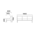 業務用椅子 CRES(クレス) ソファー コルプスBE-B 幅1800×奥行600×高さ700(mm) シート高400(mm)/業務用/新品/送料無料
