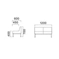 業務用椅子 CRES(クレス) ソファー コルプスBM-B 幅1200×奥行600×高さ700(mm) シート高400(mm)/業務用/新品/送料無料