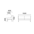 業務用椅子 CRES(クレス) ソファー コルプスBN-B 幅1500×奥行600×高さ700(mm) シート高400(mm)/業務用/新品/送料無料