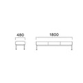 業務用椅子 CRES(クレス) ソファー コルプスBSE-B 幅1800×奥行480×高さ400(mm)/業務用/新品/送料無料
