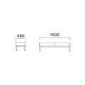 業務用椅子 CRES(クレス) ソファー コルプスBSN-B 幅1500×奥行480×高さ400(mm)/業務用/新品/送料無料