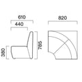 業務用椅子 CRES(クレス) 扇角コーナーソファー コレオDU 幅820×奥行610×高さ785(mm) シート高380(mm)/(業務用ソファー/新品)(送料無料)