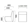 業務用椅子 CRES(クレス) オーダーサイズソファー コレオOM-2 幅660～900×奥行610×高さ785(mm) シート高380(mm)/(業務用ソファー/新品)(送料無料)