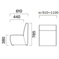 業務用椅子 CRES(クレス) オーダーサイズソファー コレオOM-3 幅910～1100×奥行610×高さ785(mm) シート高380(mm)/(業務用ソファー/新品)(送料無料)