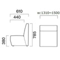 業務用椅子 CRES(クレス) オーダーサイズソファー コレオOM-5 幅1310～1500×奥行610×高さ785(mm) シート高380(mm)/(業務用ソファー/新品)(送料無料)
