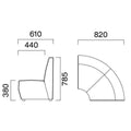 業務用椅子 CRES(クレス) 扇コーナーソファー コレオOU 幅820×奥行610×高さ785(mm) シート高380(mm)/(業務用ソファー/新品)(送料無料)