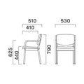 業務用椅子 CRES(クレス) 介護イス クレプトV 幅530×奥行510×高さ790(mm) シート高440 肘高625(mm)【送料無料】