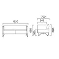業務用椅子 CRES(クレス) ソファー クルクスNW 幅1520×奥行700×高さ680(mm) シート高365 肘高650(mm)/業務用/新品/送料無料
