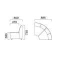 業務用椅子 CRES(クレス) 扇コーナーソファー エニティOU 張地ランクA 幅885×奥行650×高さ730(mm) シート高380(mm)/業務用/新品/送料無料