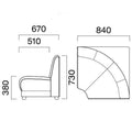 業務用椅子 CRES(クレス) 扇角コーナーソファー イカルスDU 幅840×奥行670×高さ730(mm) シート高380(mm)/(業務用ソファー/新品)(送料無料)
