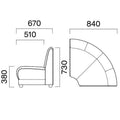CRES(クレス) 扇コーナーソファー イカルスOU 幅840×奥行670×高さ730(mm) シート高380(mm)/(業務用ソファー/新品)(送料無料)