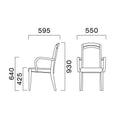 業務用椅子 CRES(クレス) 洋風イス カルコスW 幅550×奥行595×高さ930(mm) シート高425 肘高640(mm)【送料無料】