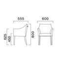 業務用椅子 CRES(クレス) 洋風イス ラウイWB 幅600×奥行555×高さ800(mm) シート高450 肘高625(mm)/業務用/新品/送料無料