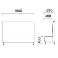 業務用椅子 CRES(クレス) 三人掛けソファー マルトルE 幅1800×奥行620×高さ1300(mm) シート高430(mm)/業務用/新品/送料無料