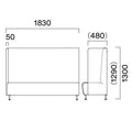 業務用椅子 CRES(クレス) 三人掛け右側パネルソファー マルトルER 幅1830×奥行620×高さ1300(mm) シート高430(mm)/業務用/新品/送料無料