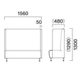 業務用椅子 CRES(クレス) 二人掛け両側パネルソファー マルトルNW 幅1560×奥行620×高さ1300(mm) シート高430(mm)/業務用/新品/送料無料
