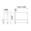 業務用椅子 CRES(クレス) マルトルOM-3-B 幅1210～1500×奥行620×高さ1150(mm) シート高430(mm)/業務用/新品/送料無料