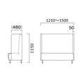 業務用椅子 CRES(クレス) マルトルOM-3-B 幅1210～1500×奥行620×高さ1150(mm) シート高430(mm)/業務用/新品/送料無料