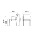 業務用椅子 CRES(クレス) 洋風イス メガW 幅545×奥行590×高さ775(mm) シート高440 肘高640(mm)/業務用/新品/送料無料