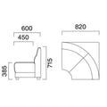 業務用椅子 CRES(クレス) 扇角コーナーソファー メリルDU 幅820×奥行600×高さ715(mm) シート高385(mm)/(業務用ソファー/新品)(送料無料)