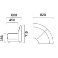 業務用椅子 CRES(クレス) 扇コーナーソファー メリルOU 幅820×奥行600×高さ715(mm) シート高385(mm)/(業務用ソファー/新品)(送料無料)