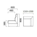 業務用椅子 CRES(クレス) ソファー ノーラOM-5 幅1310～1500×奥行620×高さ800(mm) シート高385(mm)【送料無料】