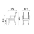 業務用椅子 CRES(クレス) 洋風イス プロテアW 幅530×奥行570×高さ885(mm) シート高435 肘高640(mm)/業務用/新品/送料無料