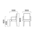 業務用椅子 CRES(クレス) 洋風イス レクストWA1 幅555×奥行530×高さ825(mm) シート高435 肘高625(mm)【送料無料】