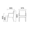 業務用椅子 CRES(クレス) 洋風イス レクストWB1 幅575×奥行565×高さ825(mm) シート高435 肘高620(mm)【送料無料】