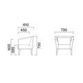 業務用椅子 CRES(クレス) ソファー スコルトW 幅730×奥行610×高さ730(mm) シート高395 肘高600(mm) /業務用/新品/送料無料