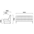 業務用椅子 CRES(クレス) ソファー スティロE 幅1800×奥行680×高さ765(mm) シート高400(mm)/業務用/新品/送料無料