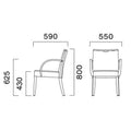 業務用椅子 CRES(クレス) 洋風イス トレンLW 幅550×奥行590×高さ800(mm) シート高430 肘高625(mm)/業務用/新品/送料無料